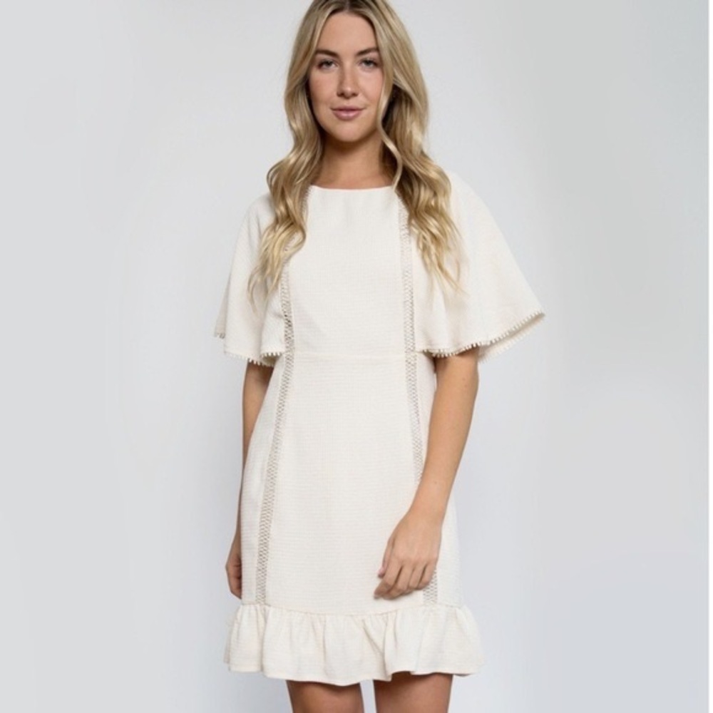 NWT Anthropologie/Moon River Ivory Cape Dress size L
